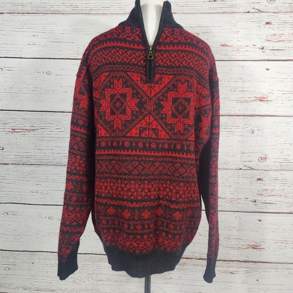 PENDLETON Vintage Quarter Zip Wool Sweater Size XL - Picture 1 of 5